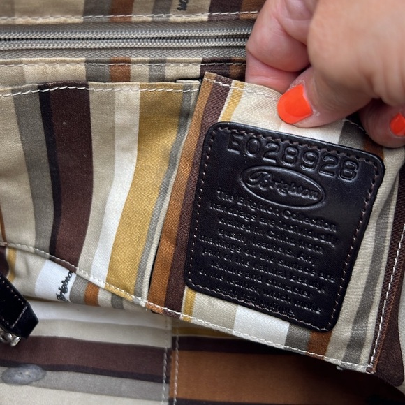 BRIGHTON WOMEN’S LEATHER GOLD HOBO PURSE SHOULDER BAG - Picture 7 of 9